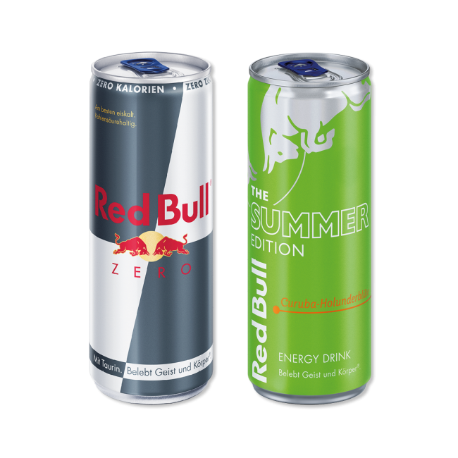 Red Bull Zero und Red Bull The Summer Edition
